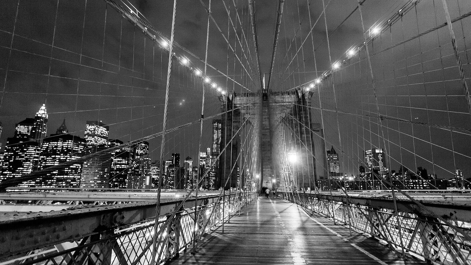 Udsigt fra Brooklyn Bridge til Manhattan